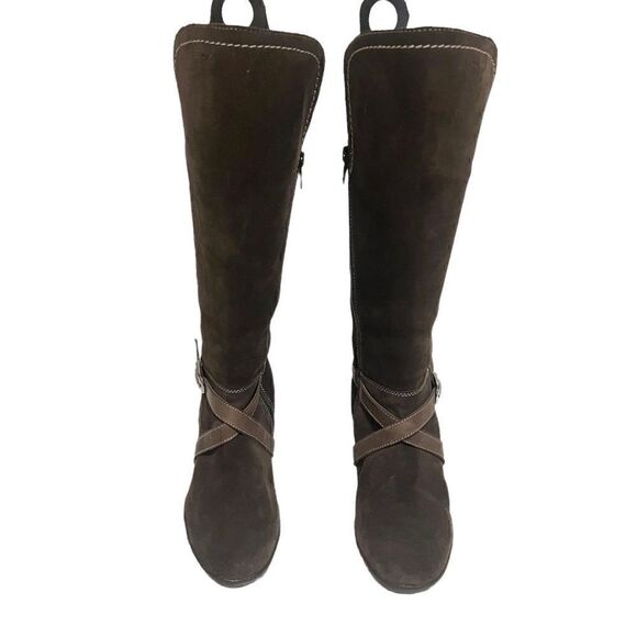 GEOX Size 8.5US Respira 38.5EU Brown Suede Wedge Boot - Picture 5 of 10